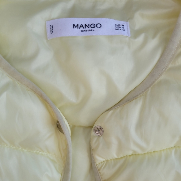Like New Mango Light Yellow Puffer Jacket Size S - Picture 2 of 13
